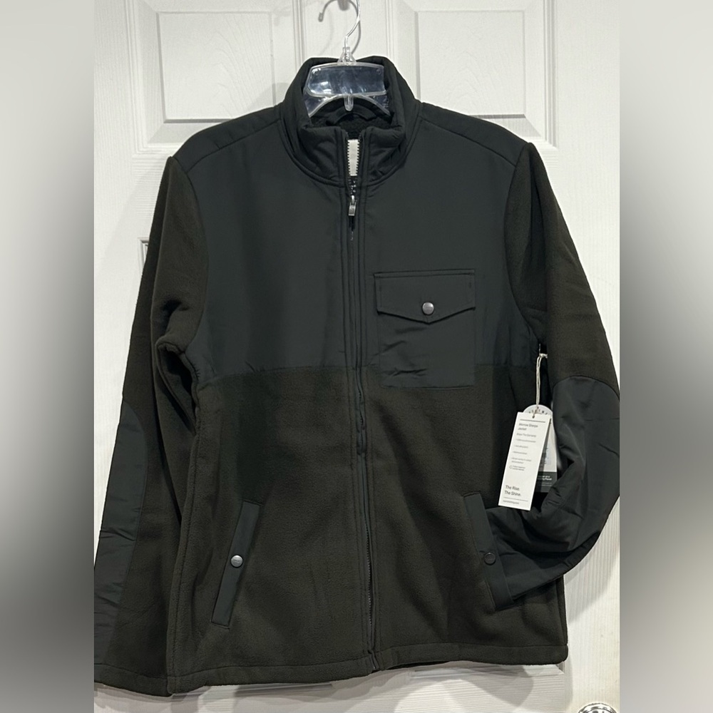 Vuori Men's Large Morrow Sherpa Jacket Dark Oregano Green NWT Fleece Full Zip
